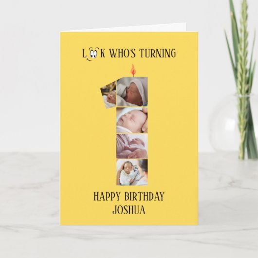 誕生日1枚目のフォトカード カード (正面)