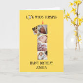 誕生日1枚目のフォトカード カード (黄色い花)