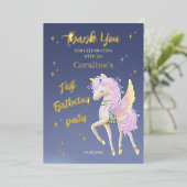 誕生日1歳のフラットな感謝カード。 箔招待状 (立ち正面)