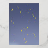 誕生日1歳のフラットな感謝カード。 箔招待状 (裏面)