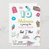 誕生日10代のの招待、Vsco、2桁の 招待状 (正面/裏面)