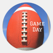 誕生日10代のゴールポストオレンジフットボール ラウンドシール (正面)