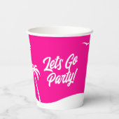 誕生日10代のトレンディービーチホットピンクスウィート16 紙コップ (裏面)