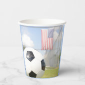 誕生日10代のパーティサッカースポーツ 紙コップ (正面)