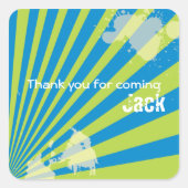 誕生日10代のパーティーの好意ステッカー スクエアシール (正面)