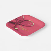 誕生日10代のピンクコートラケットテニスボール ペーパープレート (傾斜あり)