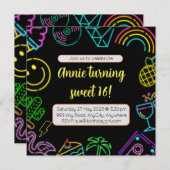 誕生日10代の招待 – 編集可能 招待状 (正面/裏面)