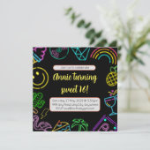 誕生日10代の招待 – 編集可能 招待状 (スタンド正面)