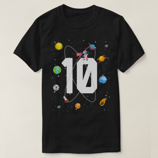 誕生日10宇宙空間10誕生日10歳 Tシャツ (デザイン正面)