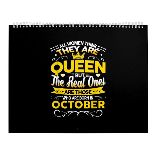 誕生日10月ギフト | 生まれ October Queen カレンダー (カバー)