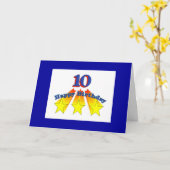 誕生日10歳のクリスチャンカード カード (黄色い花)