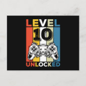 誕生日10番目のレベルのロック解除された10ゲームヴィンテージ ポストカード (正面)