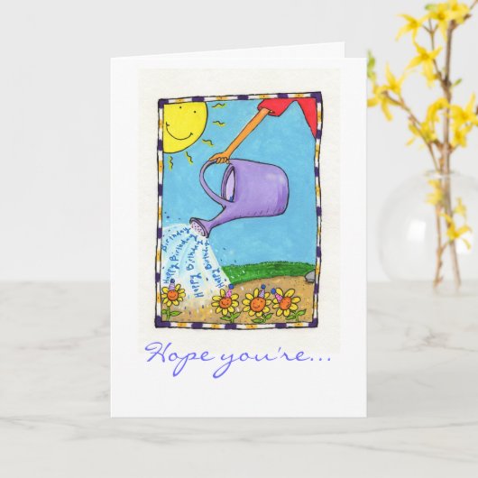 誕生日11 カード (黄色い花)