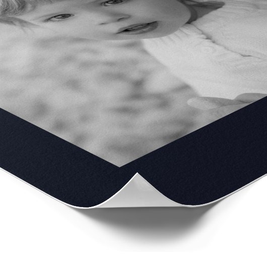 誕生日12フォト金ゴールドストリーマカスタムーの色 ポスター (角)