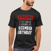 誕生日12月クリスマス誕生日シャツ299 Tシャツ (正面)