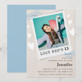  誕生日13歳の招待状 招待状 (正面/裏面)