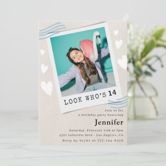  誕生日14歳の招待状 招待状 (スタンド正面)