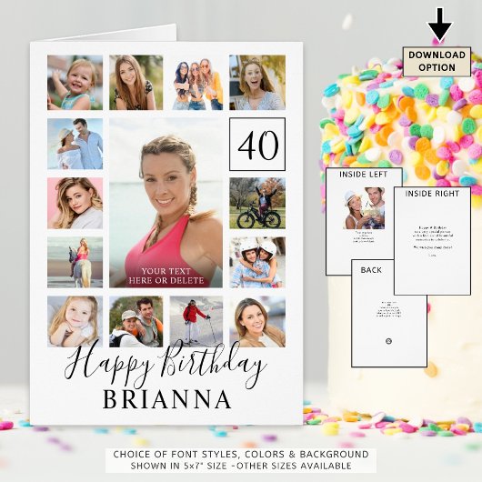 誕生日15写真任意の年齢のカスタムパーソナライズされた