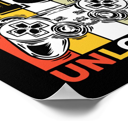 誕生日18番目のレベルのロック解除された18ゲームヴィンテージ ポスター (角)