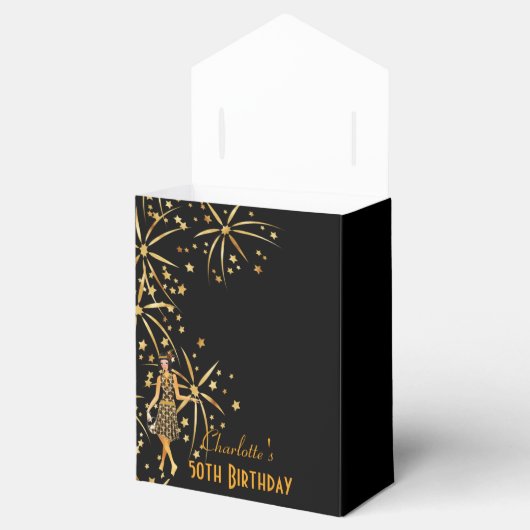 誕生日1920'sスタイルアートdeco fireworksありがとう フェイバーボックス (オープン)