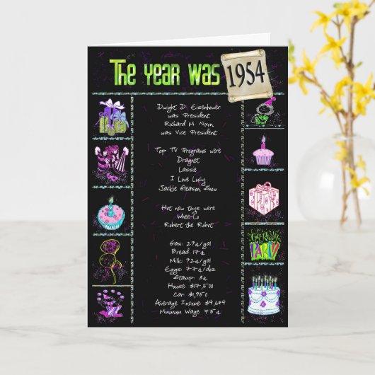 誕生日1954年 カード (黄色い花)