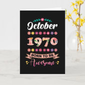 誕生日1970年10月ギフトウーマン カード (黄色い花)