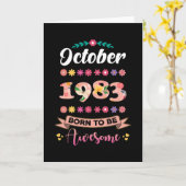 誕生日1983年10月ギフトウーマン カード (黄色い花)