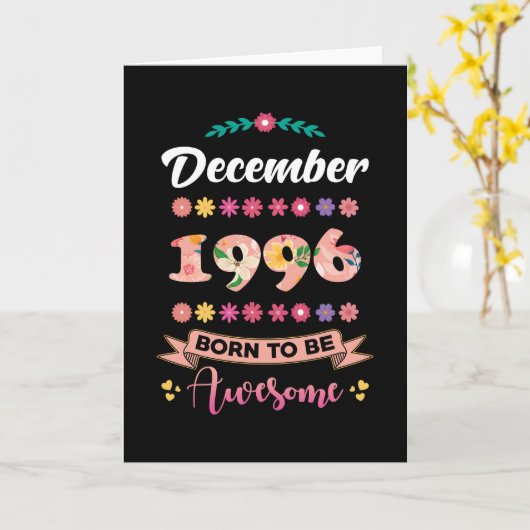 誕生日1996年12月ギフトウーマン カード (黄色い花)