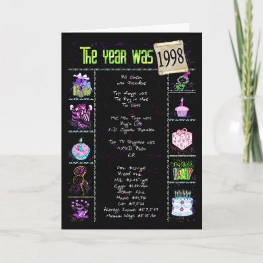 誕生日1998年 カード (正面)