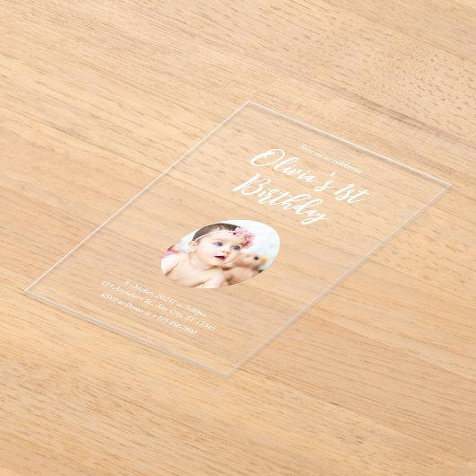 誕生日1 アクリル招待状 (レイダウン)