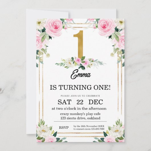 誕生日1 招待状 (正面)