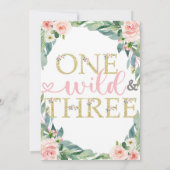 誕生日1、3歳の招待状 | ワイルドx 1、ワイルドx 3 招待状 (裏面)