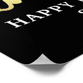 誕生日2写真AGE良い黒い金ゴールド ポスター (角)