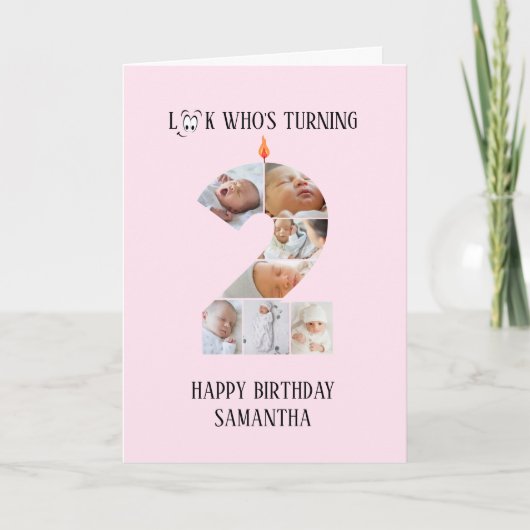 誕生日2枚目のフォトカード カード (正面)