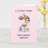 誕生日2枚目のフォトカード カード (黄色い花)