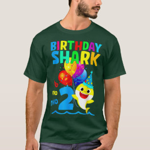 誕生日2歳かわいいサメ第2ギフトファミリー Tシャツ