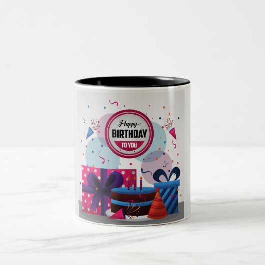 誕生日2音式コーヒーマグ ツートーンマグカップ (中央)