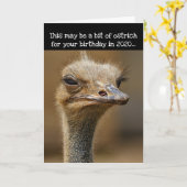 誕生日2020年のパンデミックおもしろい – ダチョウ カード (黄色い花)
