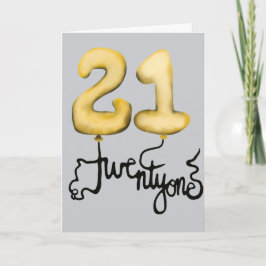 誕生日21バルーンカード カード