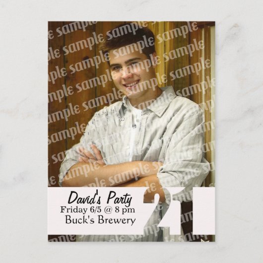 誕生日21枚のフォトカード ポストカード (正面)