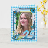 誕生日25枚目のフォトカード カード (黄色い花)