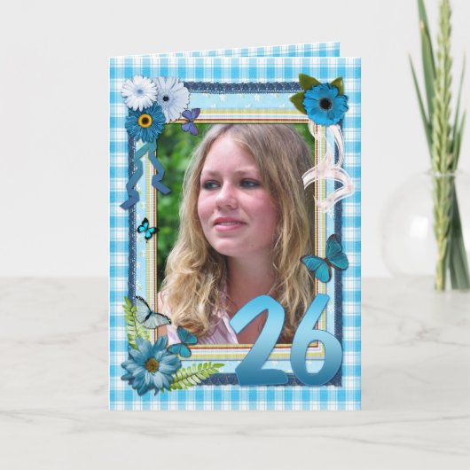 誕生日26枚目のフォトカード カード (正面)