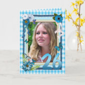 誕生日26枚目のフォトカード カード (黄色い花)