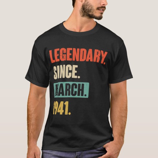 誕生日3月82日デコレーション82歳ビンタグ Tシャツ (正面)