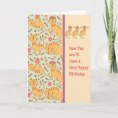 誕生日3歳かわいい猫たちのためのメモリカード カード (正面)