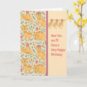 誕生日3歳かわいい猫たちのためのメモリカード カード (黄色い花)