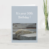 誕生日30おもしろい年齢ユーモア極熊の動物 カード (正面)