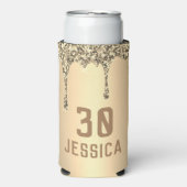 誕生日30エレガント金ゴールドモダンエレガントの好意 スリム缶クーラー (Seltzer正面)