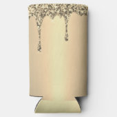 誕生日30エレガント金ゴールドモダンエレガントの好意 スリム缶クーラー (裏面)