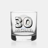 誕生日30日おめでとうございます ウイスキーグラス (正面)